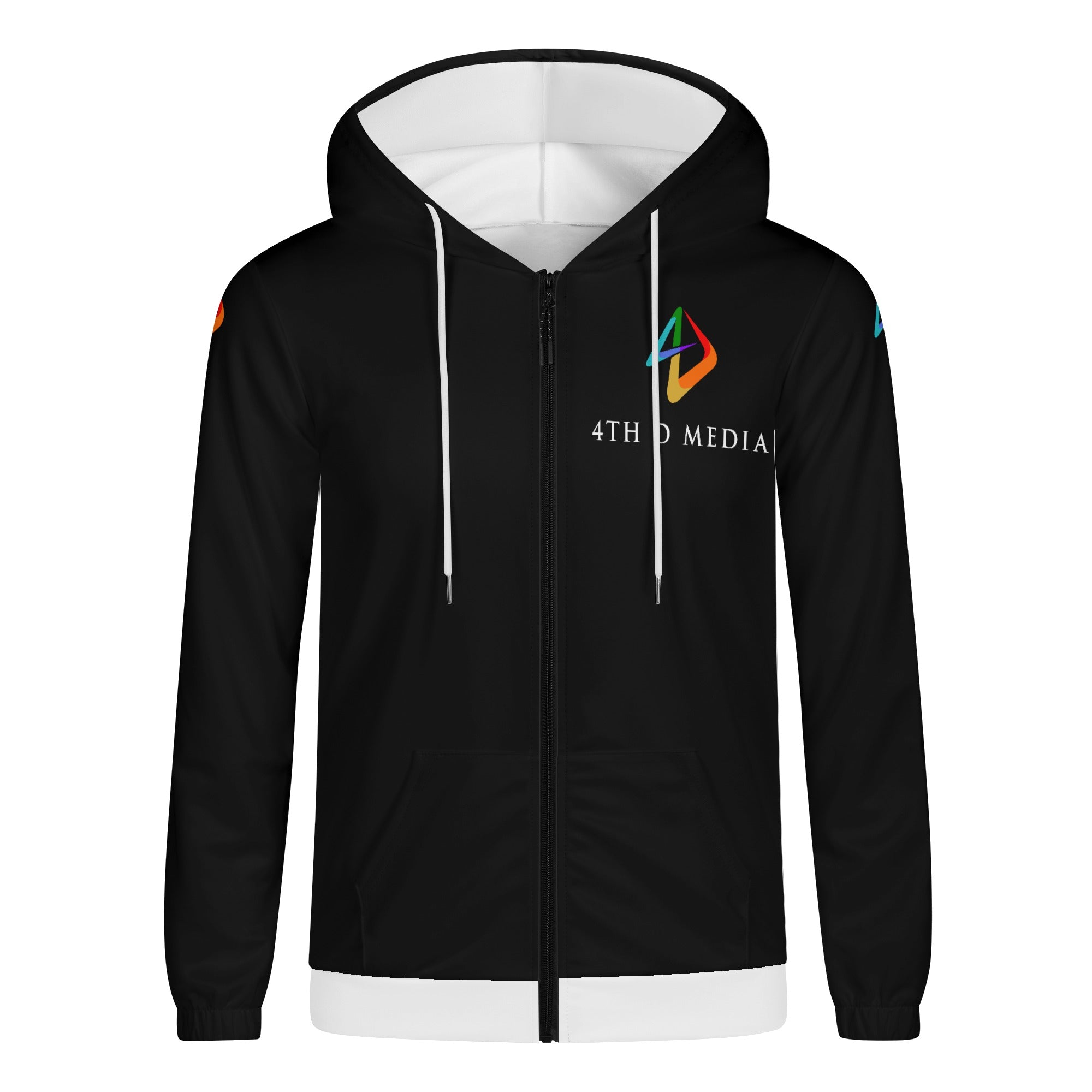 4thDMedia Zip Hoodie Black