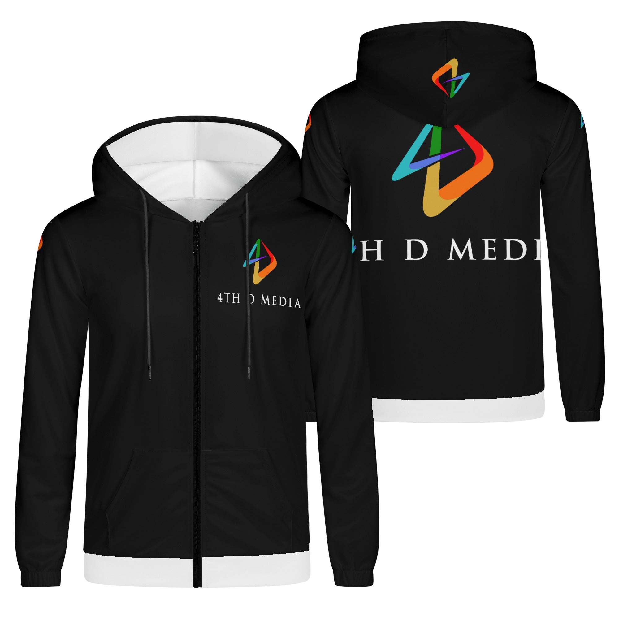 4thDMedia Zip Hoodie Black