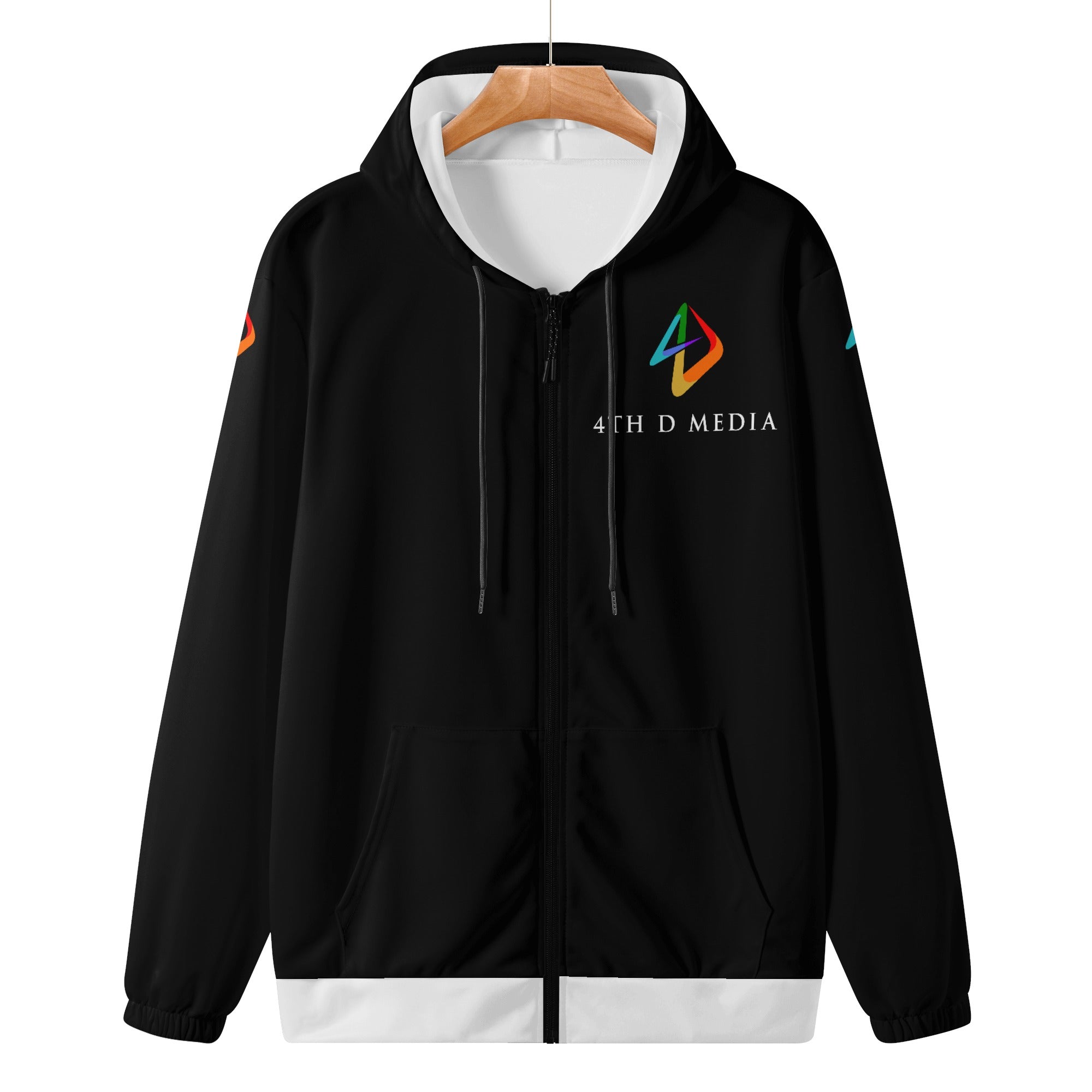 4thDMedia Zip Hoodie Black