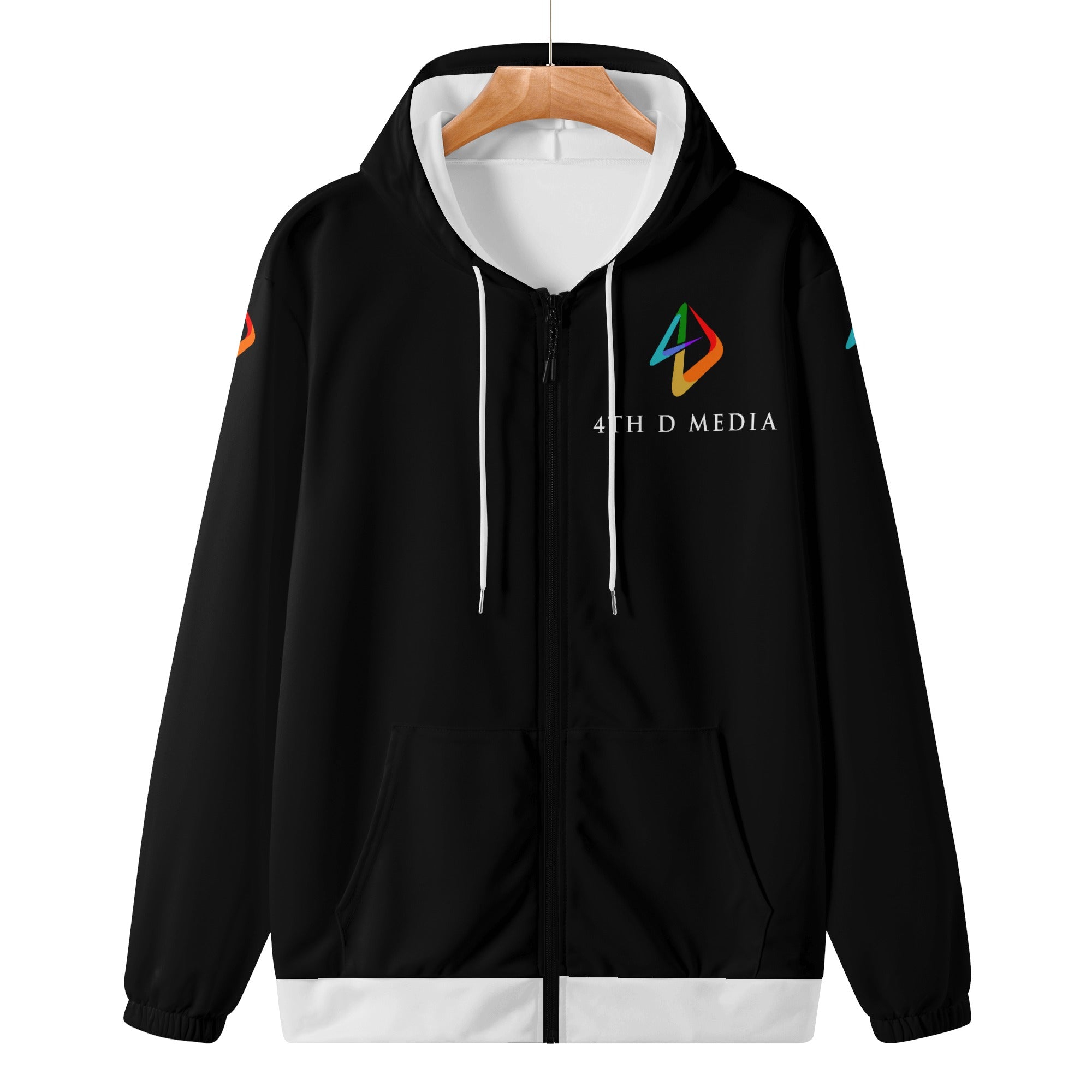4thDMedia Zip Hoodie Black