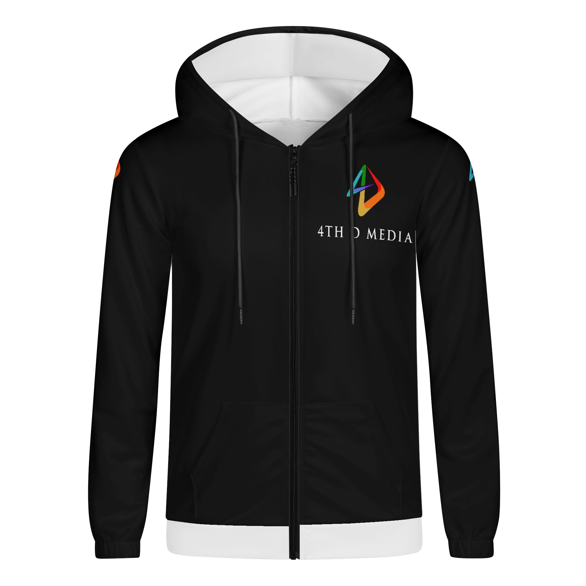 4thDMedia Zip Hoodie Black